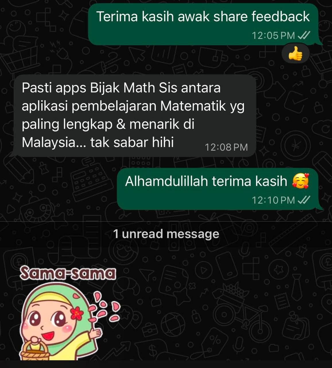 Maklum balas ibu bapa yang rasa aplikasi ini berbaloi untuk anak-anak.